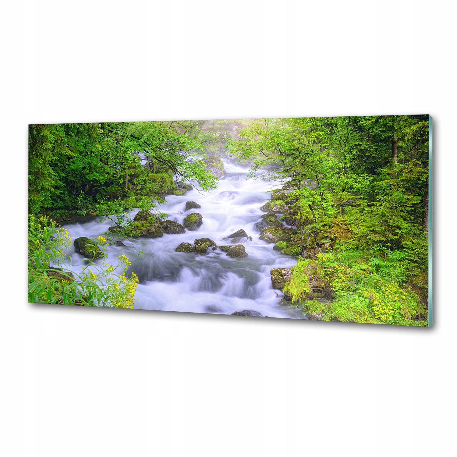 Panel dekor sklo Horská rieka 125x50 cm Lepidlo