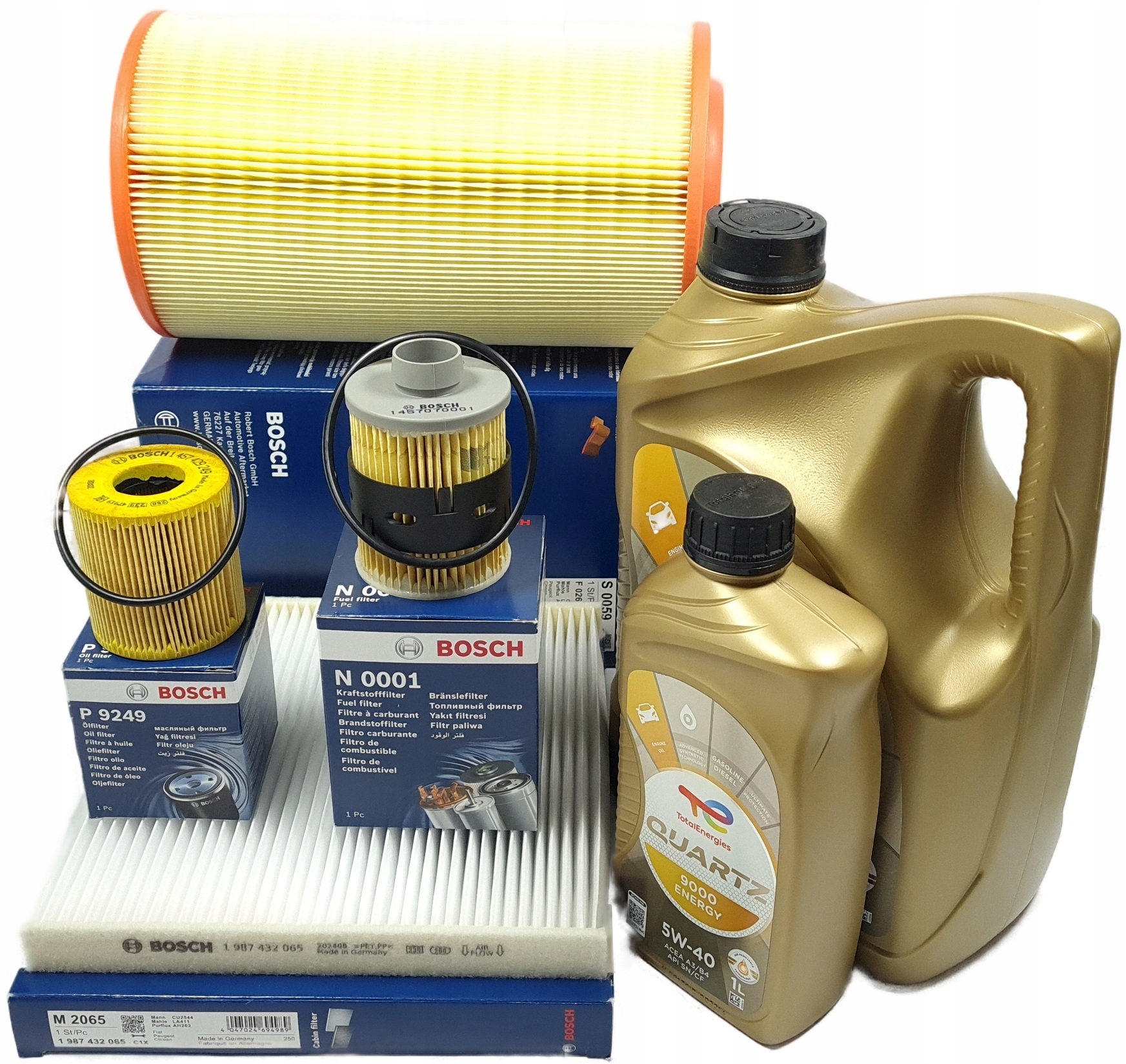 Sada filtrů Bosch 6L Oleje Total 5W40 Boxer Ducato Jumper 2.2 HDi 06-12