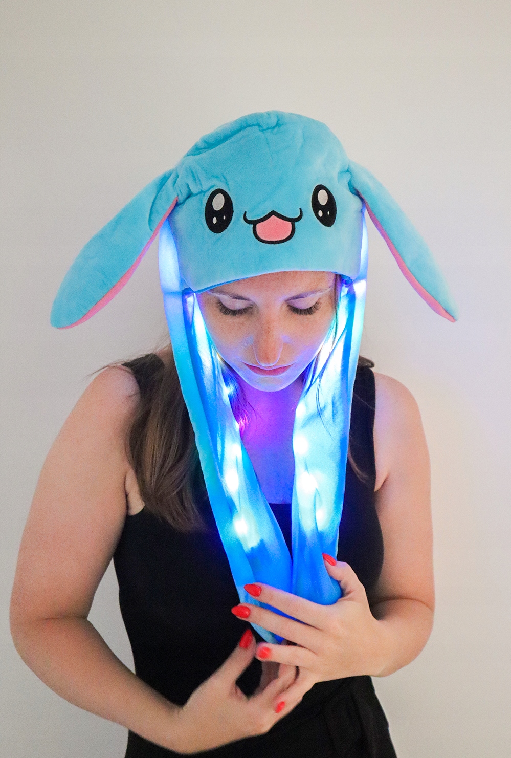 CZAPKA PLUSZOWA USZY RUCHOME LED PIKACHU Niebieski Królik WIELKANOC Bohater Pokemon