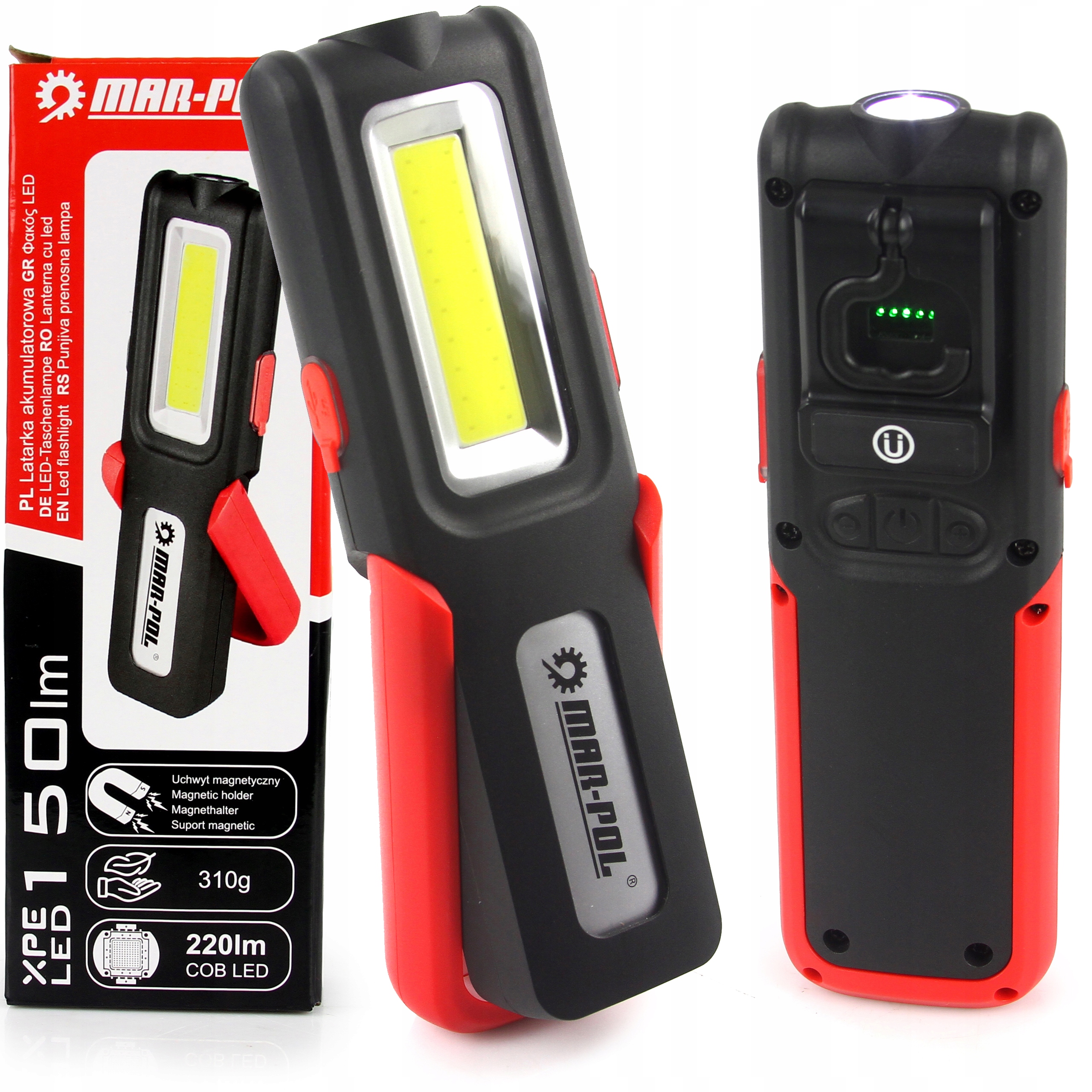

Lampa Latarka Warsztatowa 3W1 Led Cob Akumulator