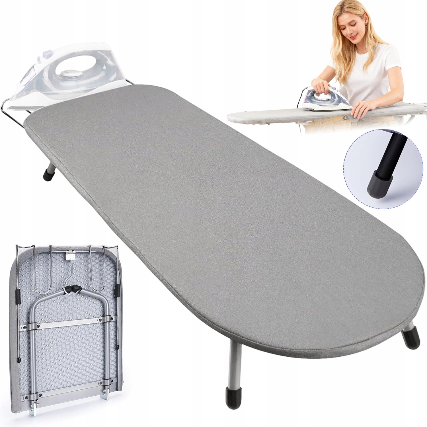 Levně Žehlicí Prkno Skládací Bavlněná Podložka 4 Skládací Nohy Pro Domácnost