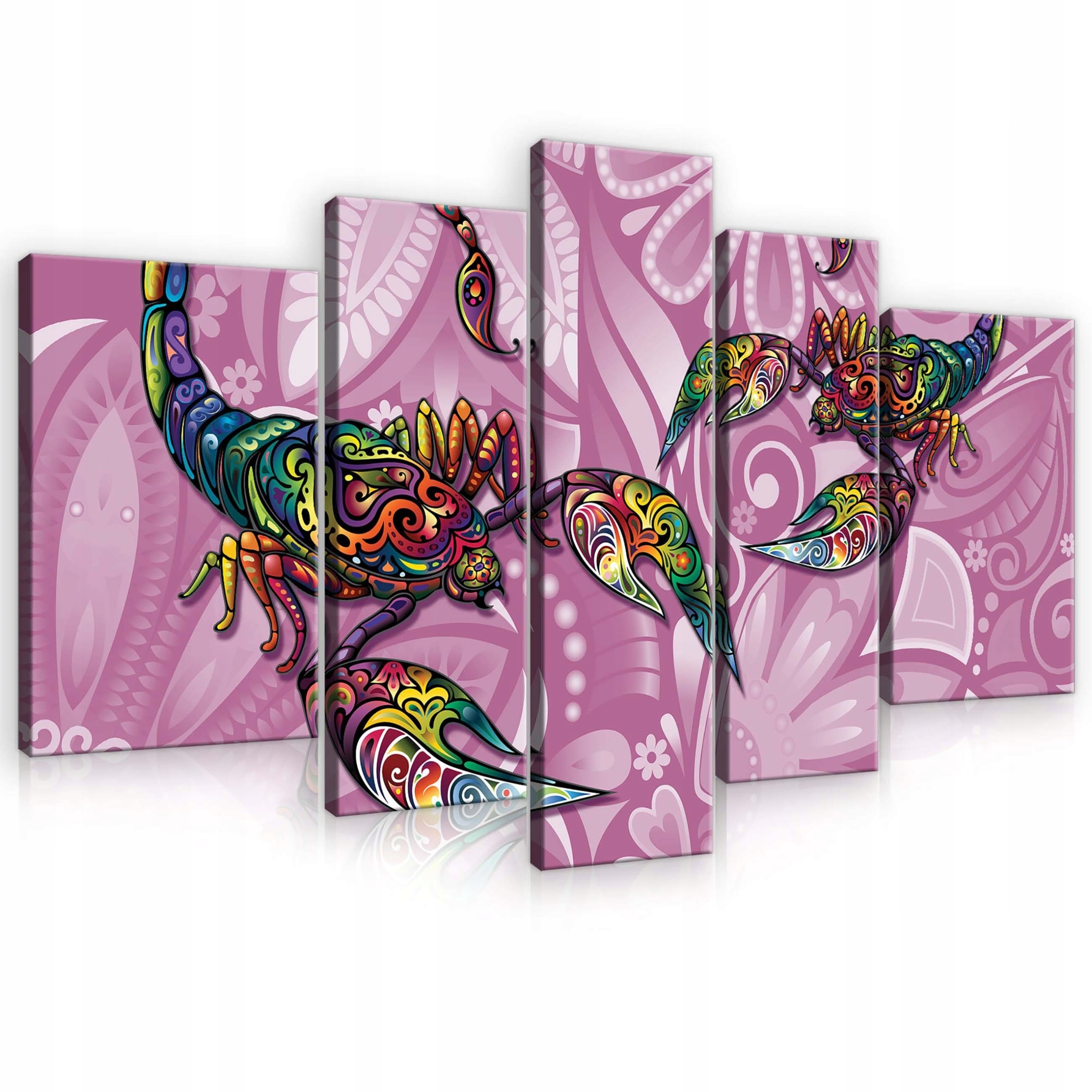 Obraz 170x100 Farebný škorpión bez rámu, vzory, ornament, polyp dekorácia