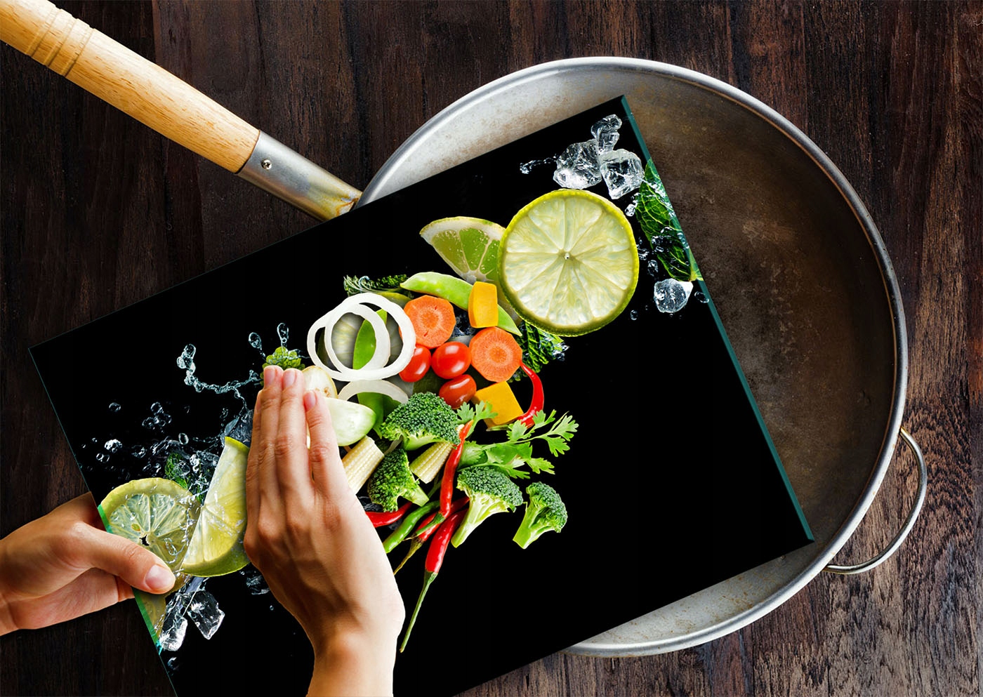 SZKLANA DESKA DO KROJENIA PODSTAWKA 40x30 OWOCE 7w1 Marka TMK ArtDeko