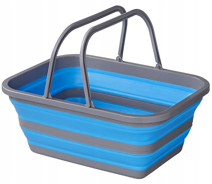 Levně Skládací Miska Nádoba Kiblík Kyblík Skládací Silikonová Turistická 16L