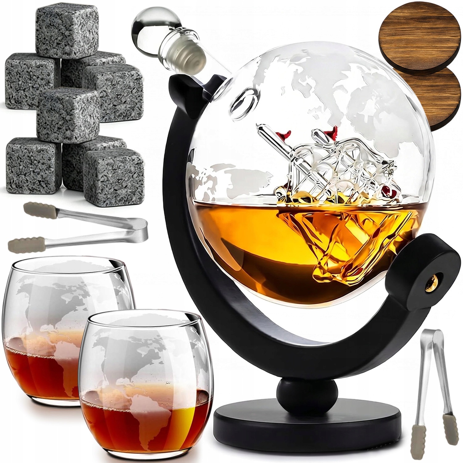 Sada Na Whisky Karafa Globus 2 Sklenice Pro Chlapa 900 ML Trvanlivá
