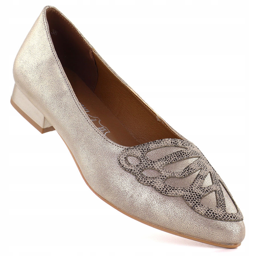 Dámské zlaté polobotky M.Daszyński SA201A-2 36