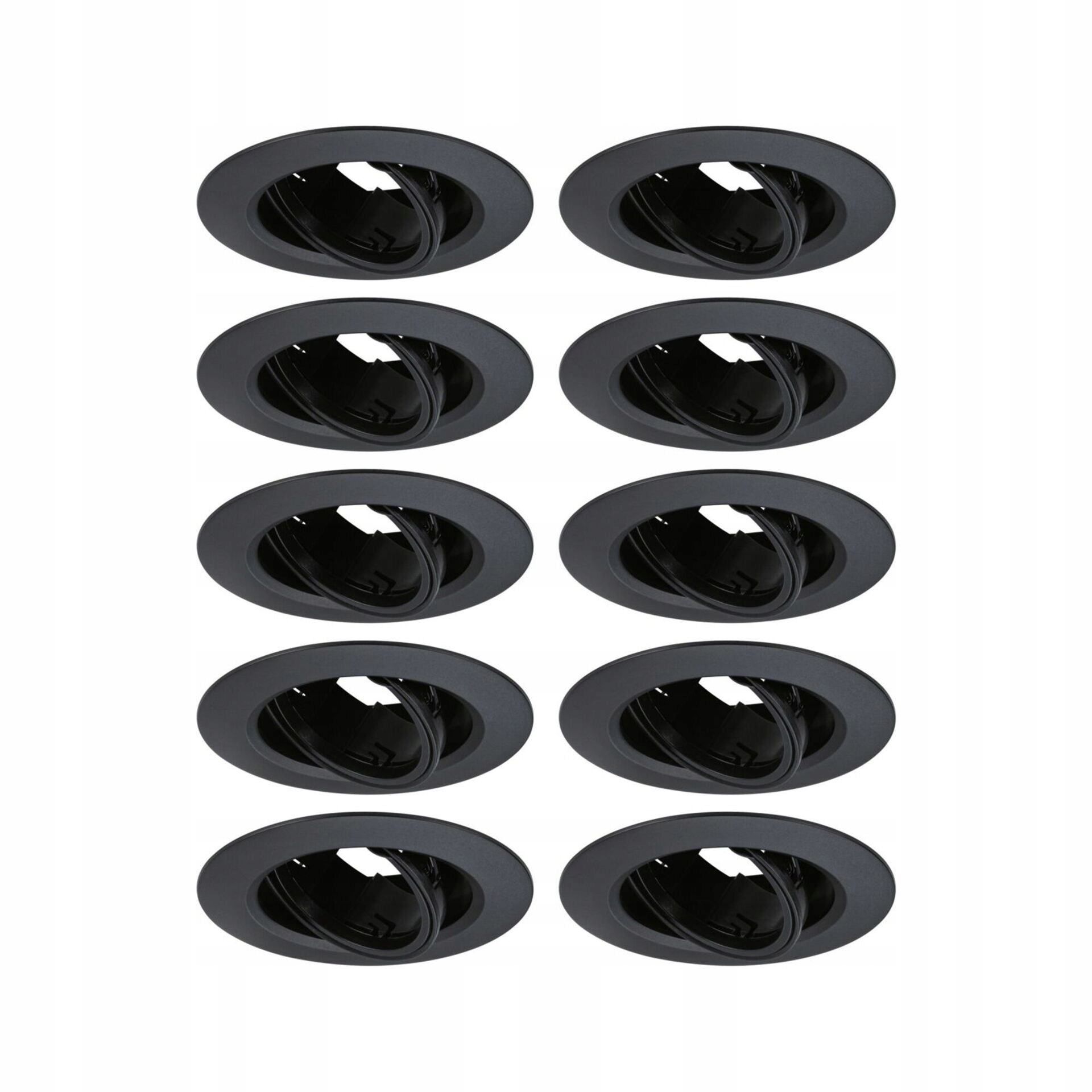 Paulmann sada 10x výklopné vestavné svítidlo 90mm GU10 černé 30° 230V