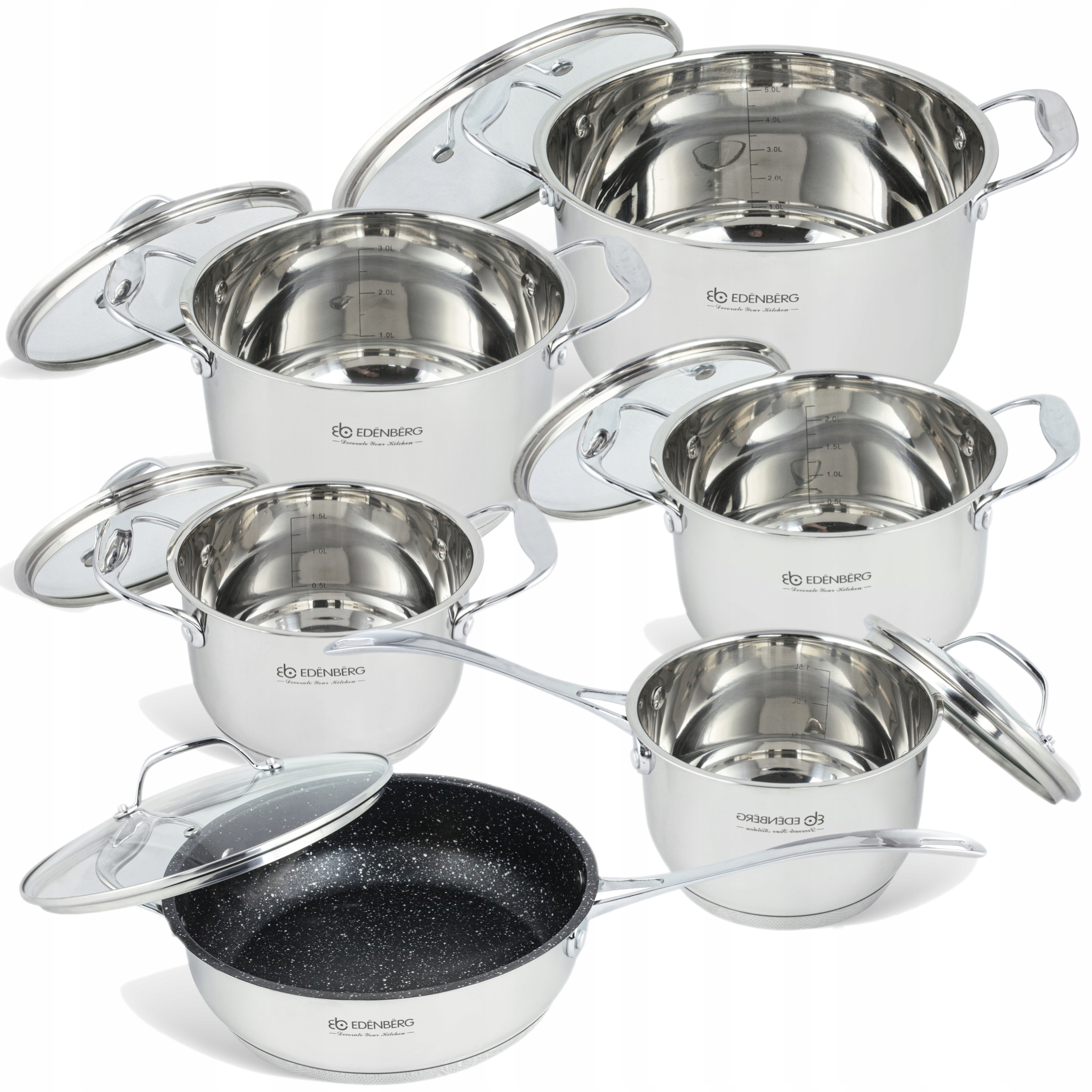 

Zestaw 12 El. Garnków Inox Edenberg 2118 Indukcja