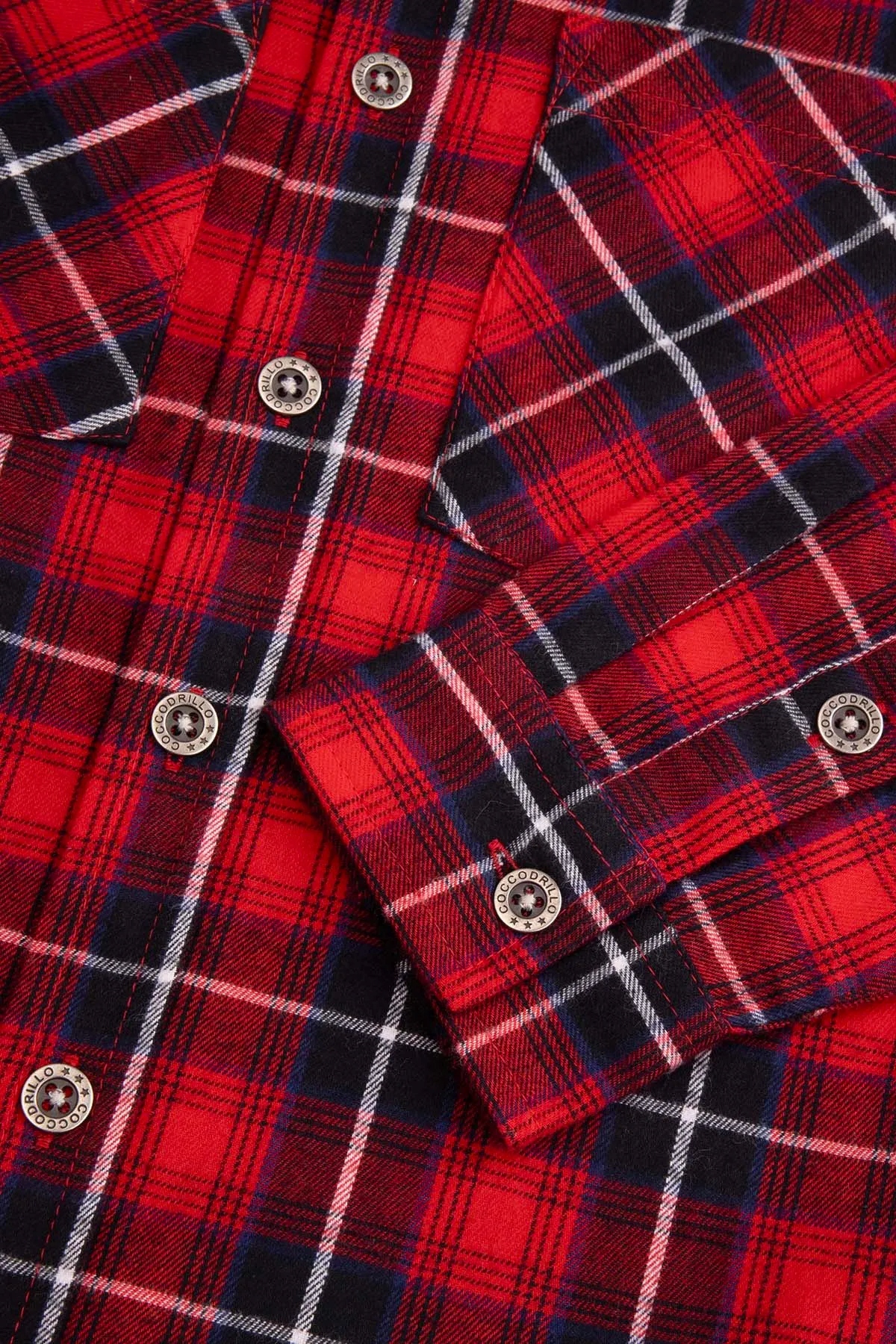 Chłopięca Koszula Czerwona W Kratę Długi Rękaw 128 Coccodrillo ZC4 Rękaw długi rękaw