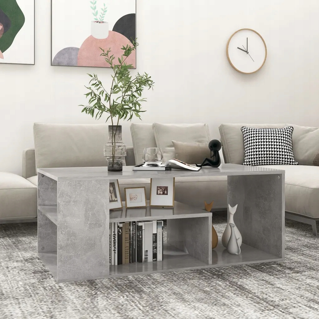 Konferenční stolek betonově šedý 100x50x40 cm kompozitní dřevo Šedá 806925