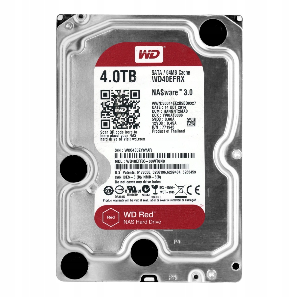 

Wd Red 4TB 5.4K 64MB Sata III 3.5'' WD40EFRX 3.0