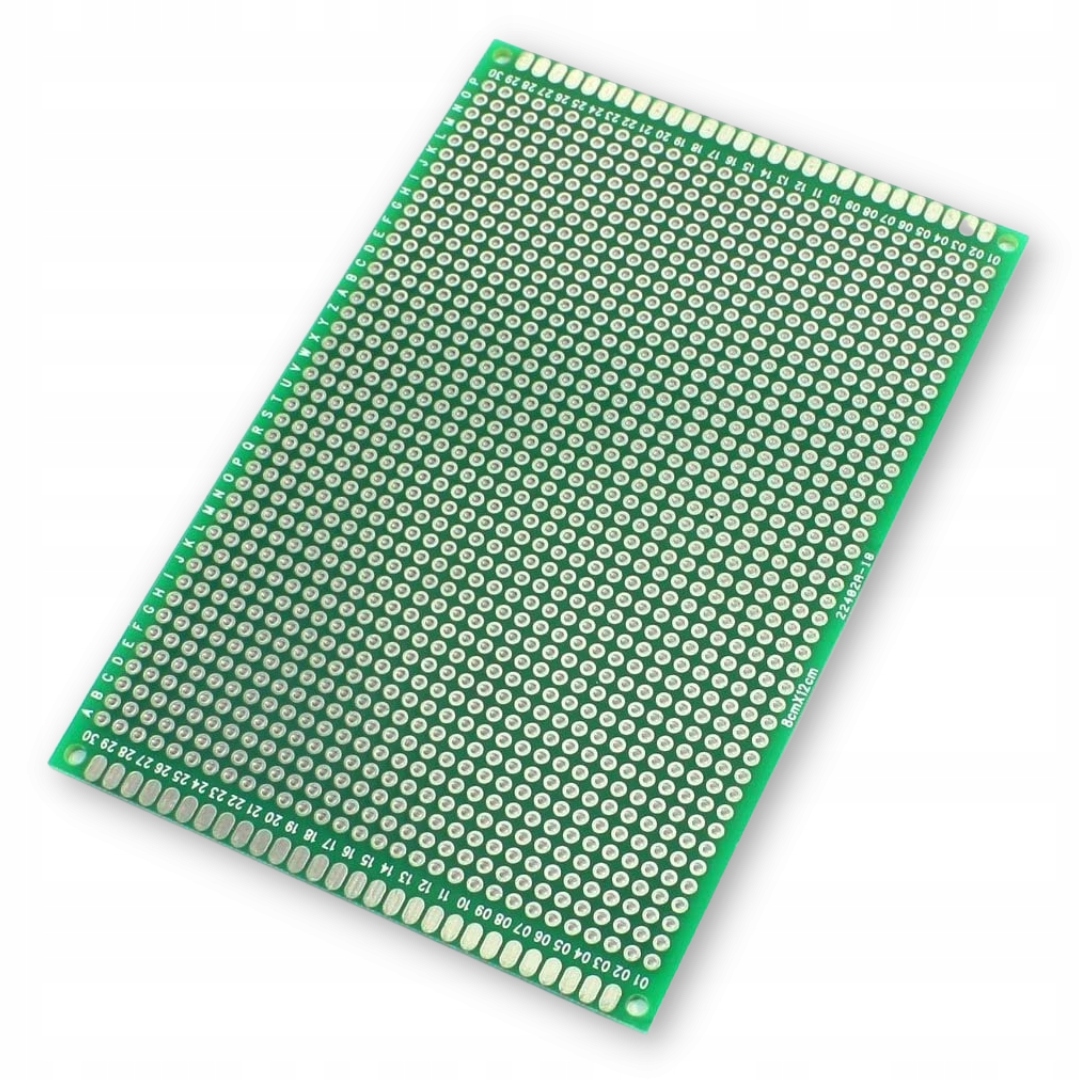 Płytka PCB prototypowa 8x12 cm jednostronna 1290 otworów drukowana 2.54 mm