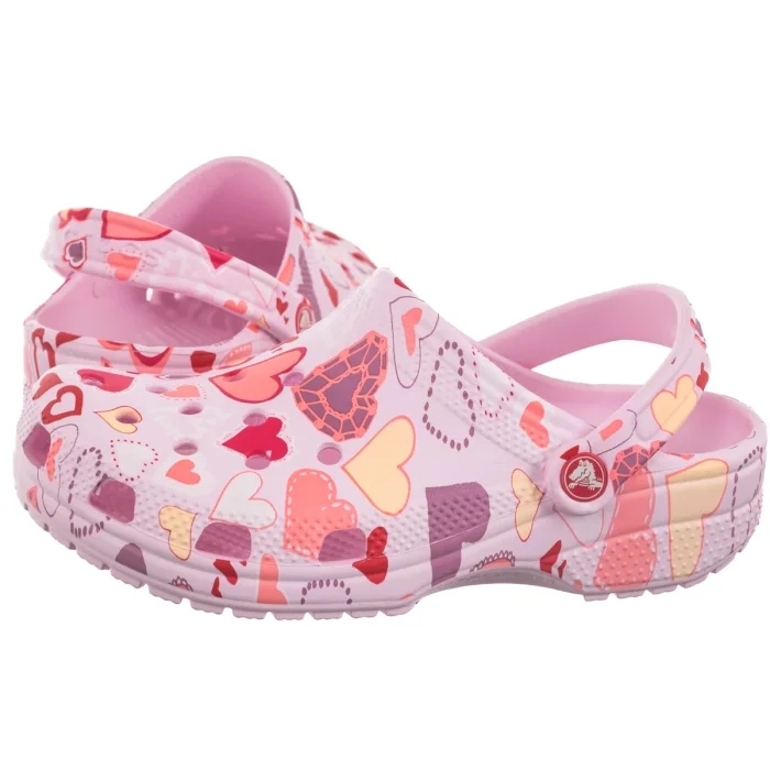 Buty Klapki Crocs Classic Vday Clog K Pink Milk/Hearts 209754 Różowe