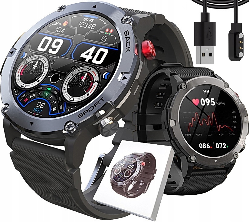 

Zegarek Męski Smartwatch Ciśnienie Puls Rozmowy