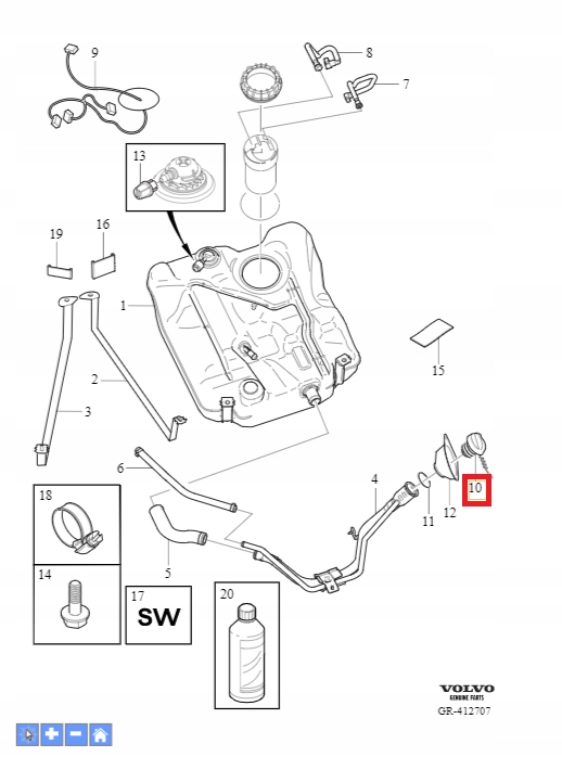 31303451 - Крышка топливного бака VOLVO V50