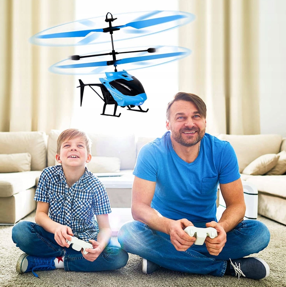 Helikopter Zdalnie Sterowany, Śmigłowiec z Pilotem - Niebieski Marka inna