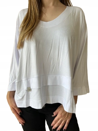 By O La La...! Asymetrická Halenka Basic V-neck Bílá Univerzální