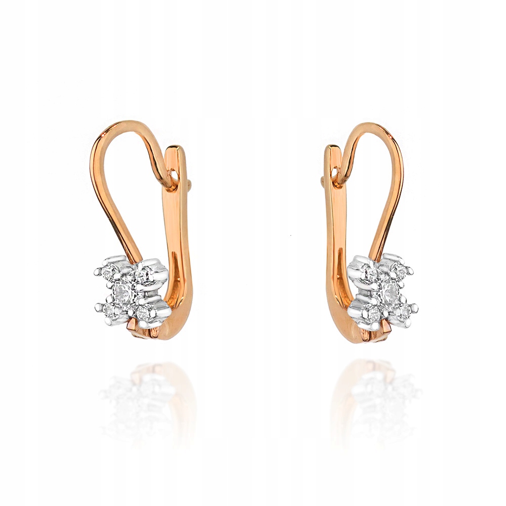 

Kolczyki z różowego złota z brylantami 0,18 ct