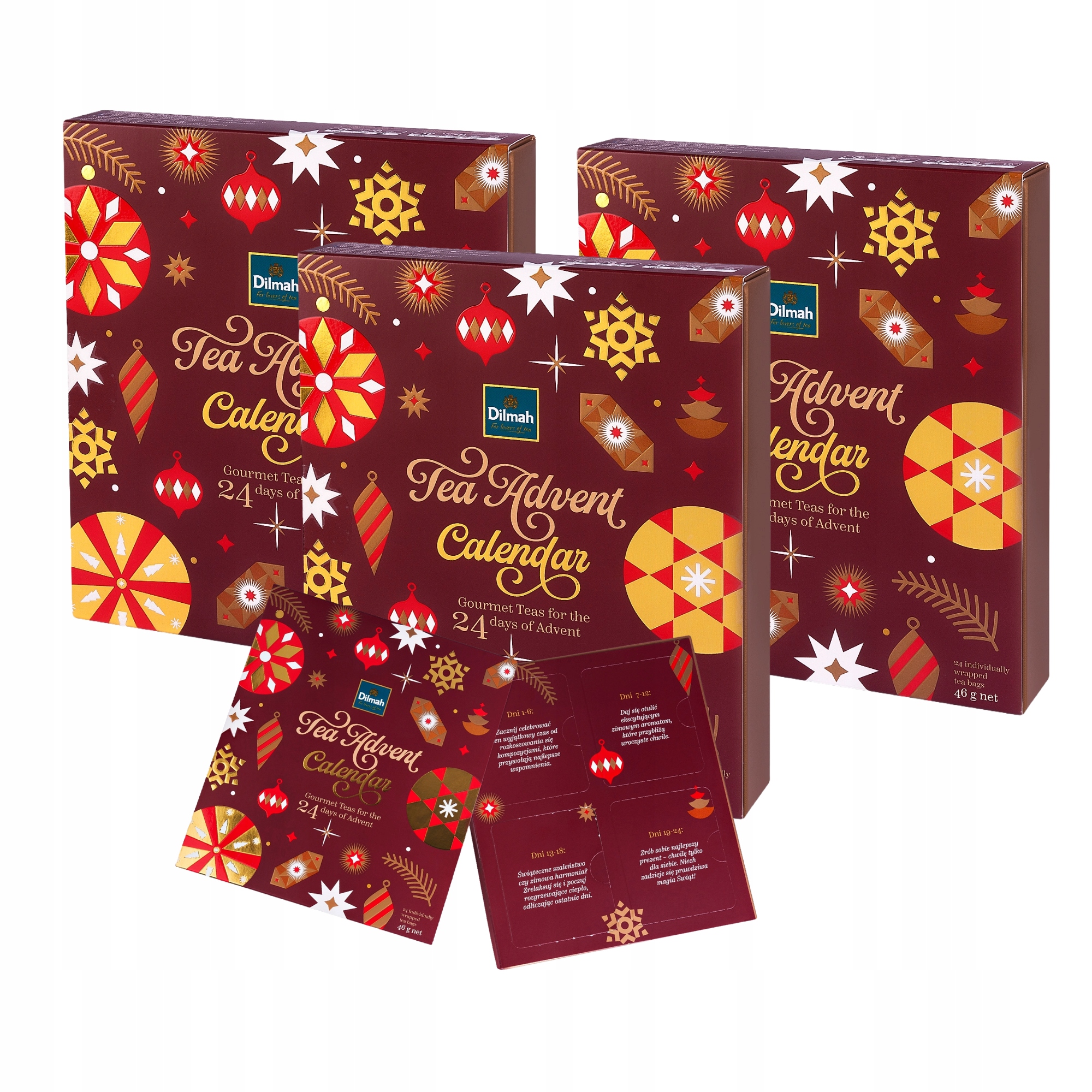 Herbaciany Kalendarz Adwentowy z Herbatami Dilmah 24 herbaty na 24 dni x3