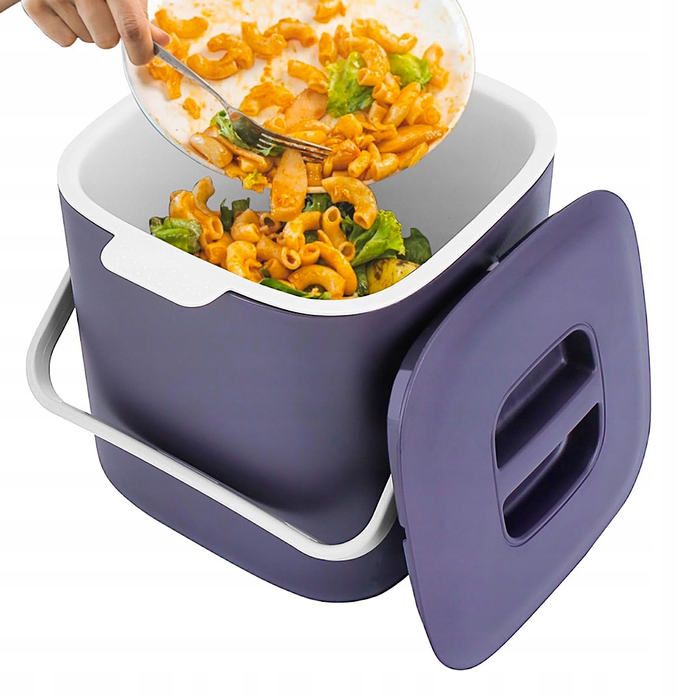 Levně Koš Na Bio Odpad 4 L S Cedníkem, Vzduchotěsný, Moderní Design, Fialový