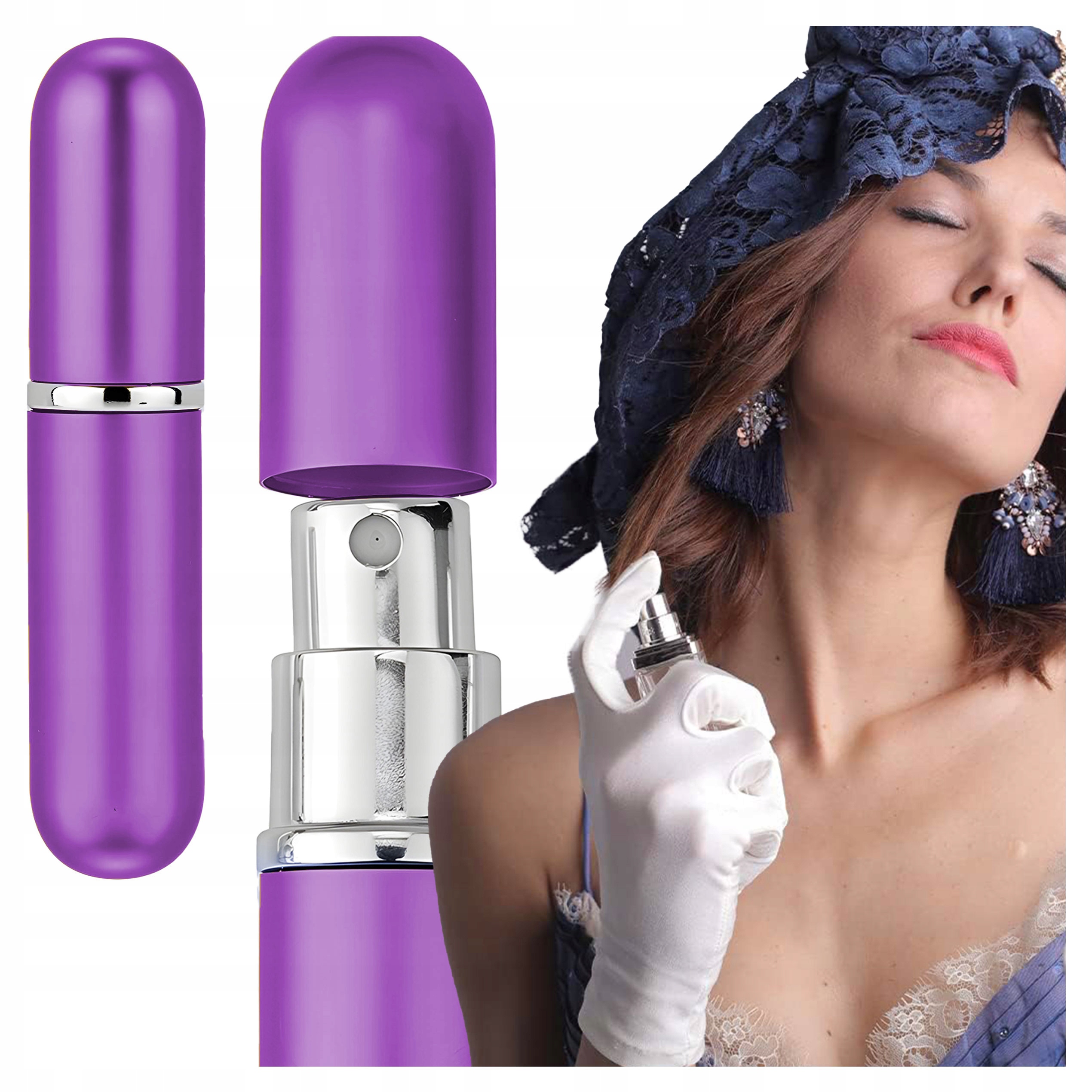 ATOMIZER PODRÓŻNY DO PERFUM FIOLKA NA 6ml FIOLET BUTELKA NA PERFUMY