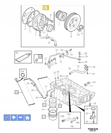 USZCZELKA POMPY OLEJU OE VOLVO XC90 2003-2014 Producent części Volvo OE