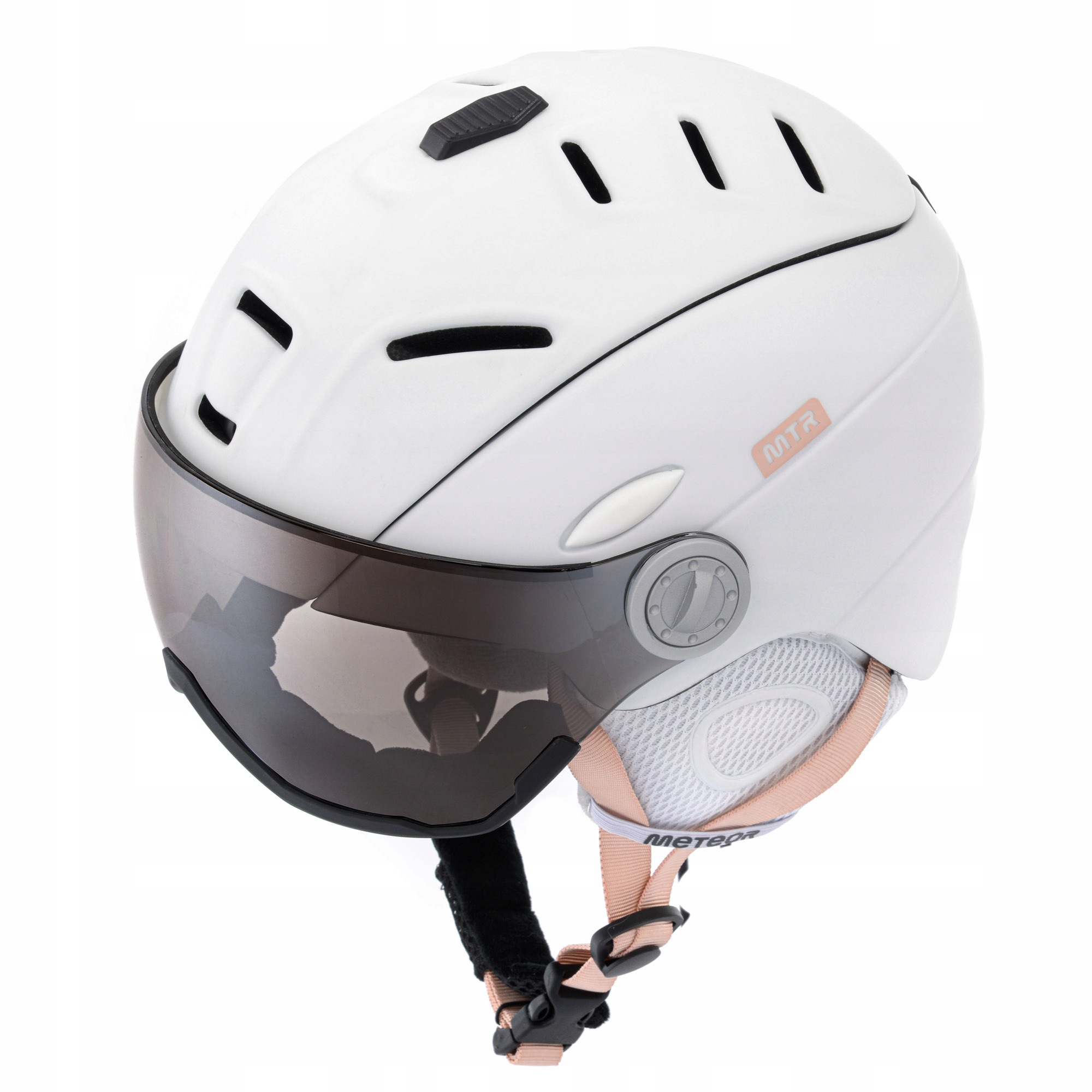 Lyžařská přilba Meteor Holo s brýlemi Filtr S2 Bílá L 58-61 cm Pc EN1077