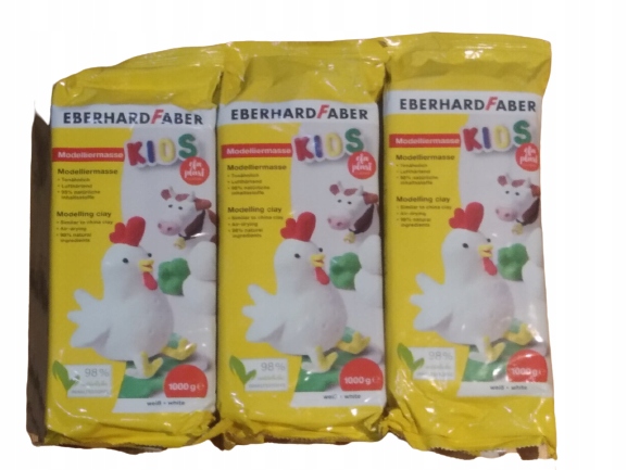 Glina samoutwardzalna w wiaderku Kids biała 3kg Eberhard Faber