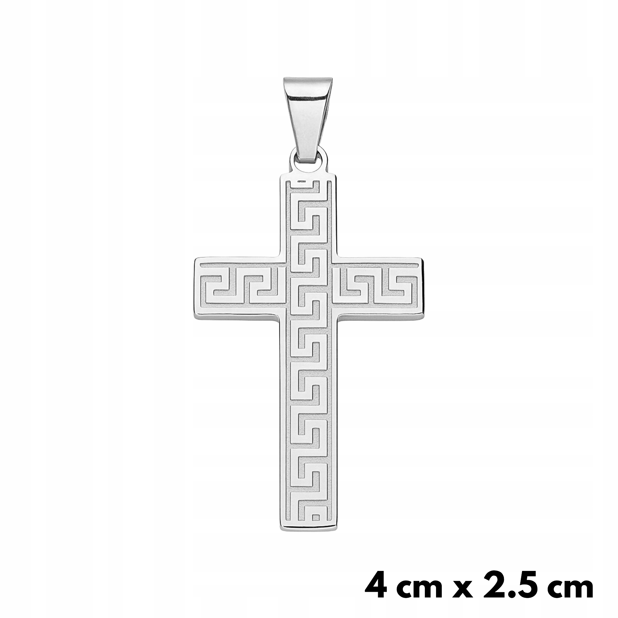 Přívěsek Ancient Cross Bílé zlato Ocel Křížek Pánský Pozlacený