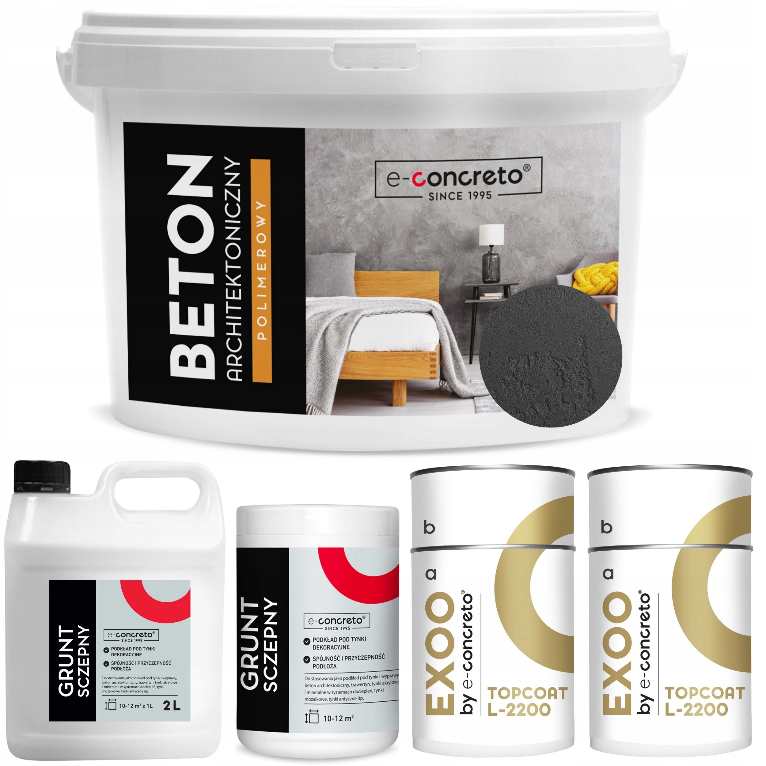 Architektonický beton Voděodolný do Koupelny a Sprchy 25 m2 Grafit