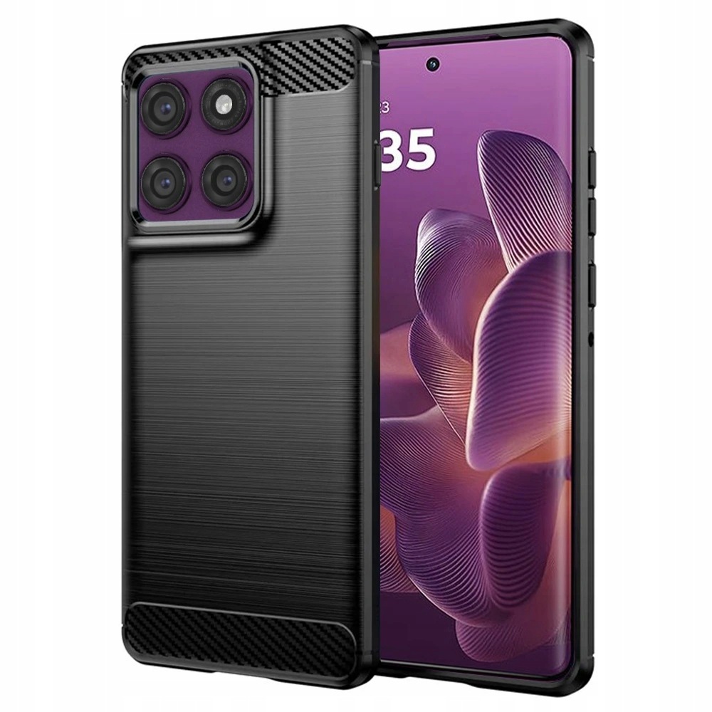 Techsuit – Carbon Silicone etui do Motorola Edge 60 Pro – czarne