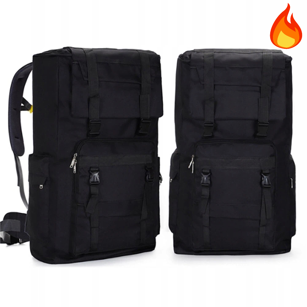 Plecak Turystyczny Oxford 120L Czarny Przewiewny Na Długie Podróże