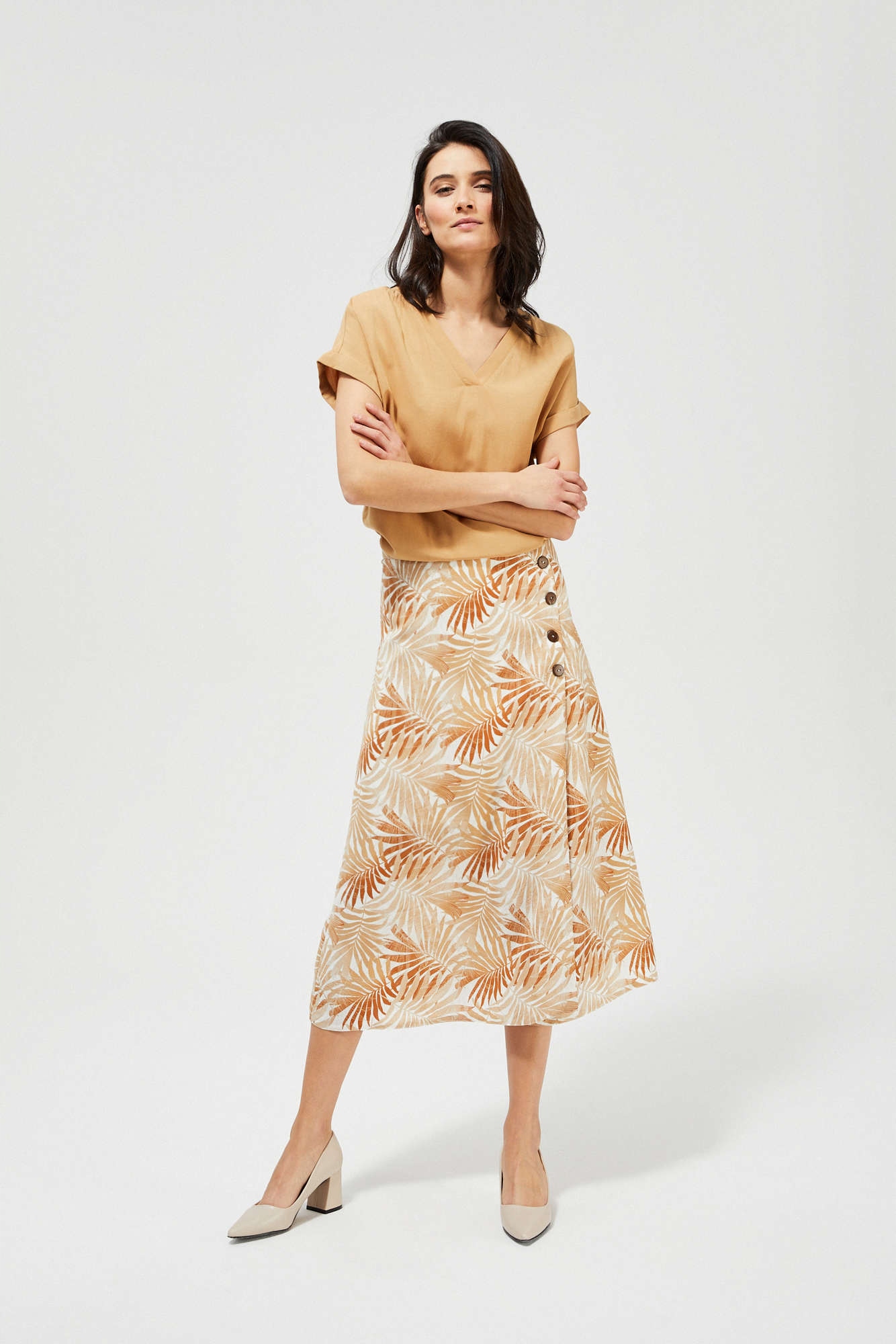 

Moodo Spódnica midi L-SC-3418 Golden Beige; 46