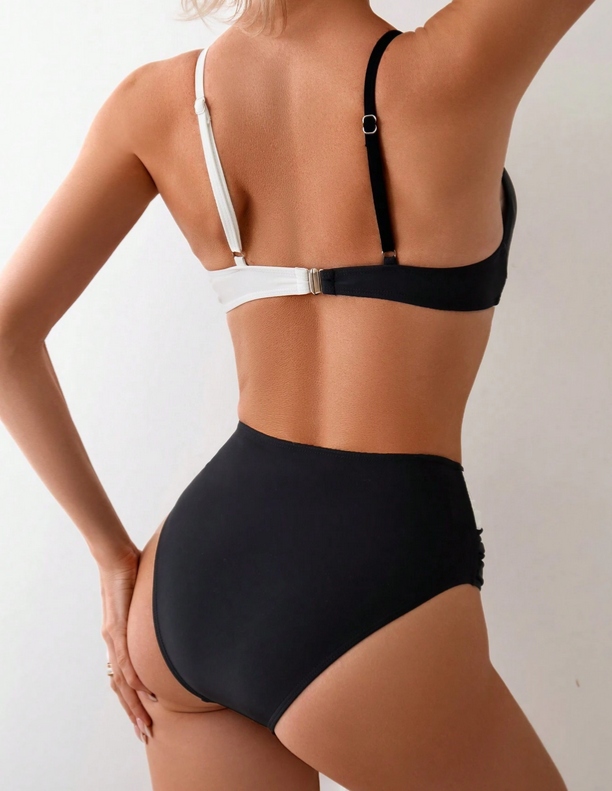 STRÓJ KĄPIELOWY BIKINI WYSOKI STAN DWUCZĘŚCIOWY SEXI KOSTIUM KOLORY S Kolekcja Letnia