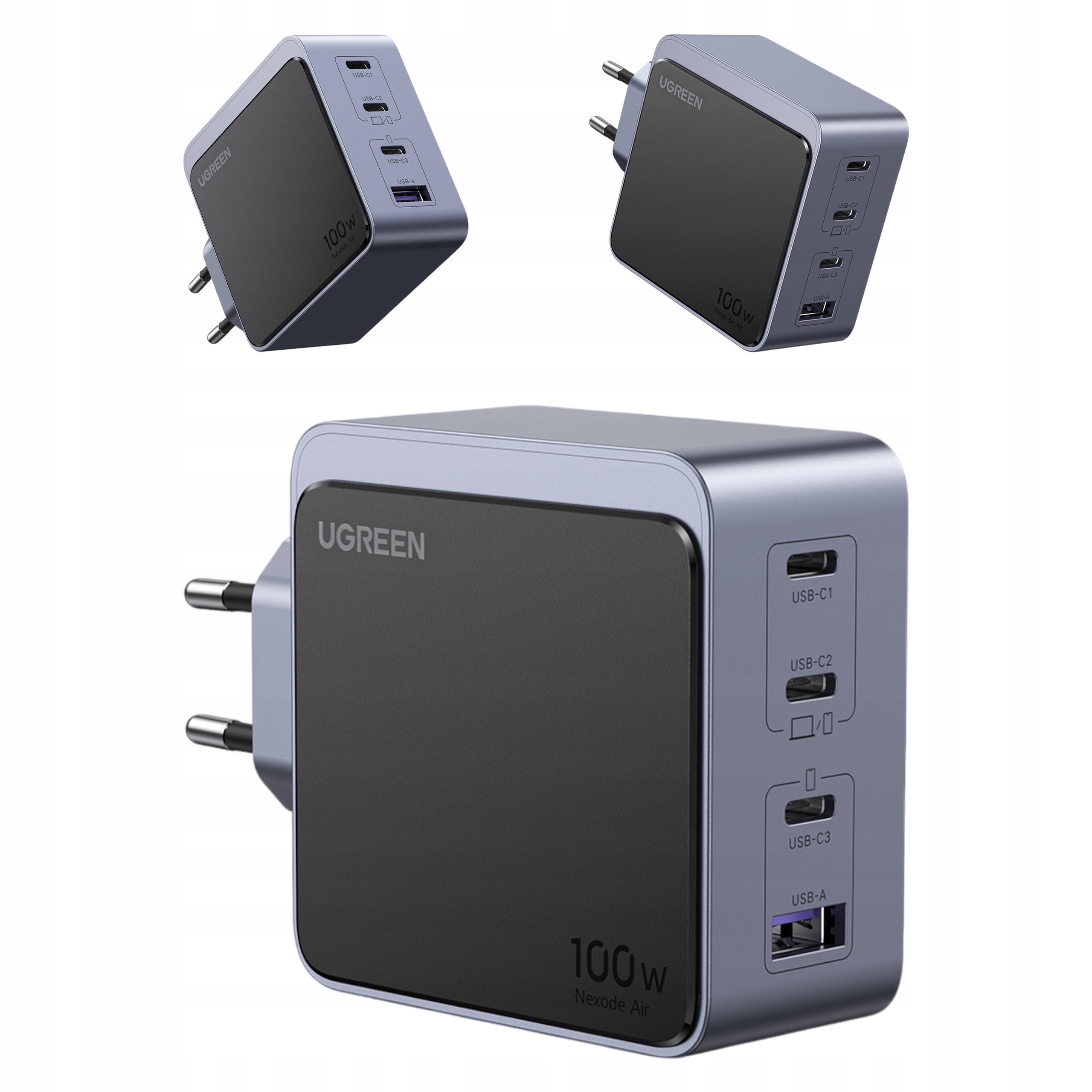 UGREEN Nexode Air 100W 3x USB-C USB Szary