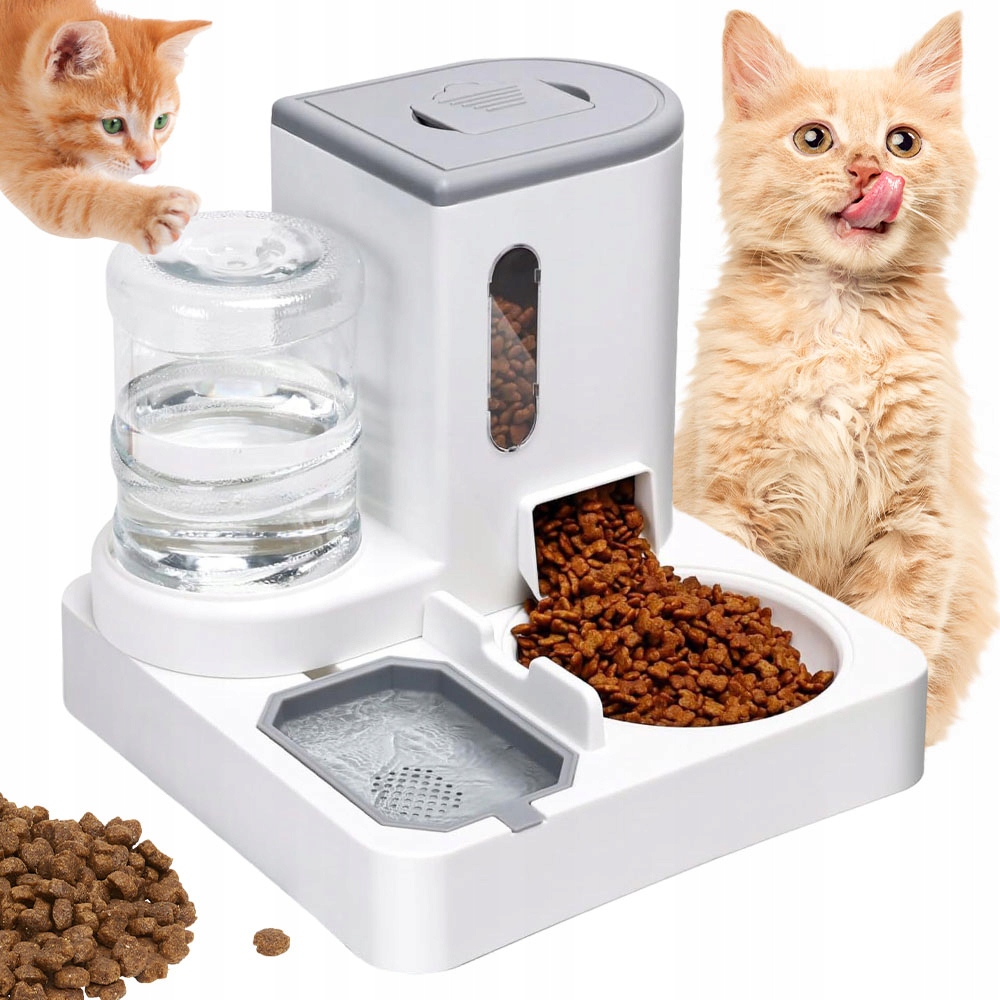 Levně 2V1 Automatický Dávkovač Na Vodu A Krmivo Pro Kočky A Psy, Mokré A Suché Oddělení