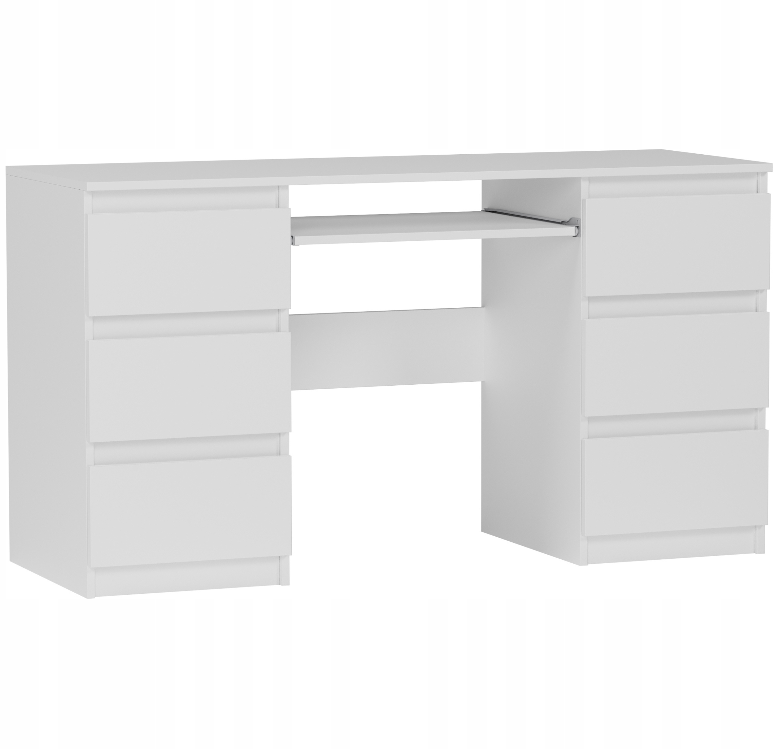 Meble Biurko komputerowe 6sz 135cm BIAŁE N32