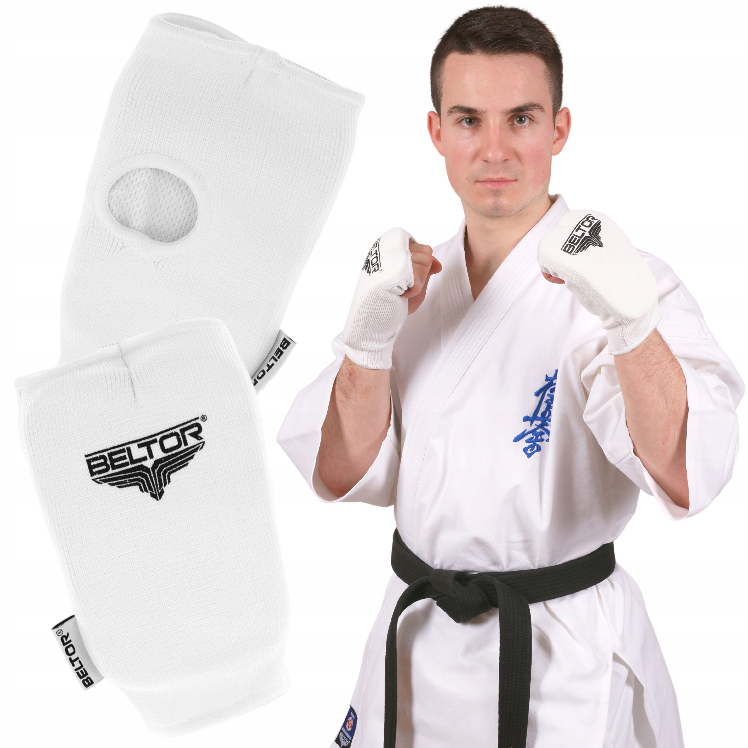 Beltor Ochraniacze Dłoni Bawełniane Secure Białe Rozmiar M Karate Na Worek