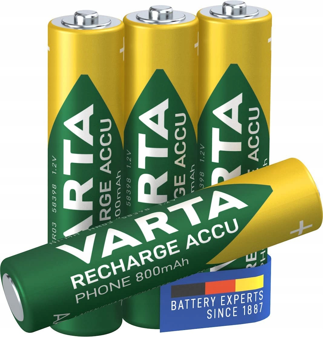 4x Akumulator (NiMH) Varta AAA (R3) 800mAh Kod producenta 740210