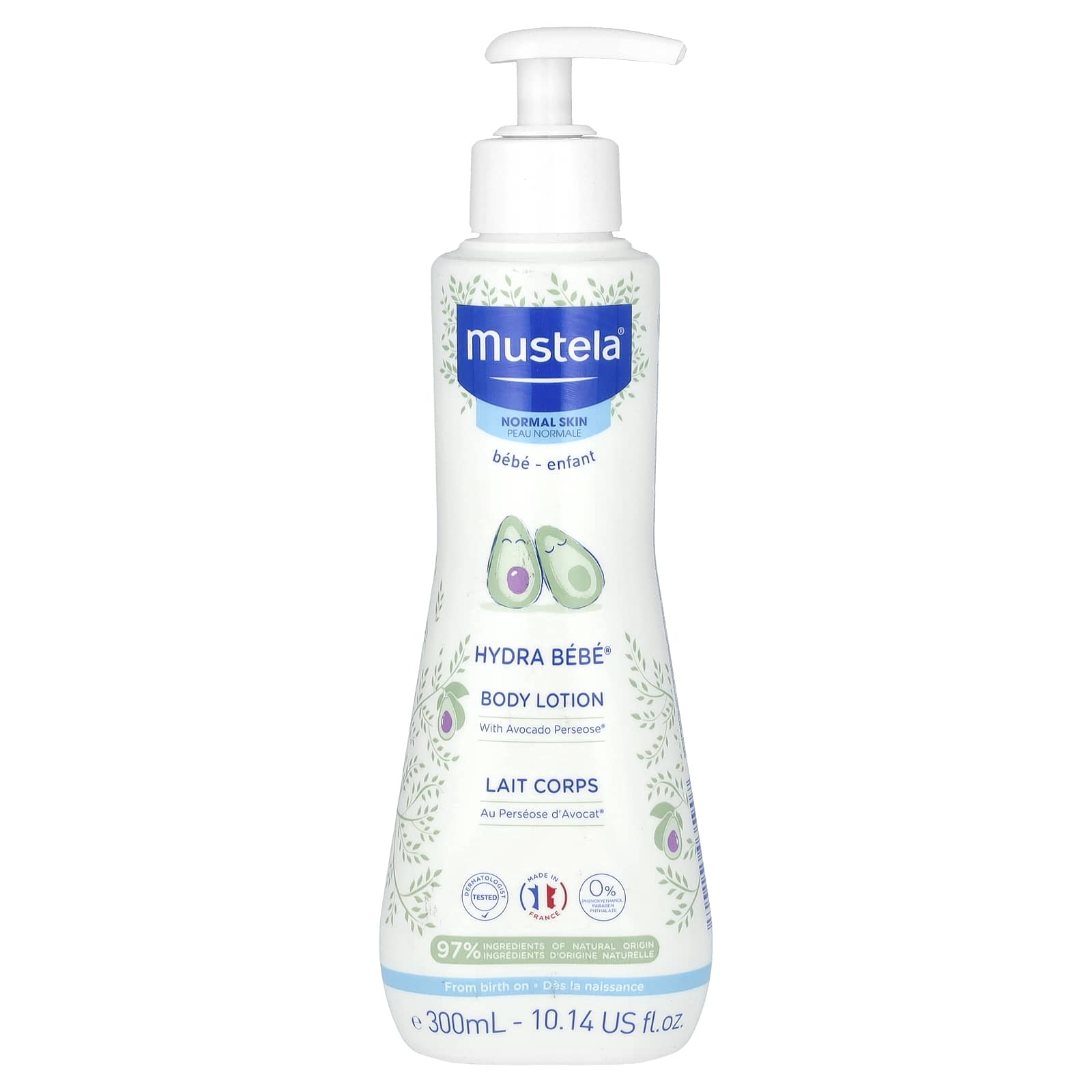 Mustela, Dla niemowląt, balsam do ciała Hydra Bebe z awokado, 300 ml