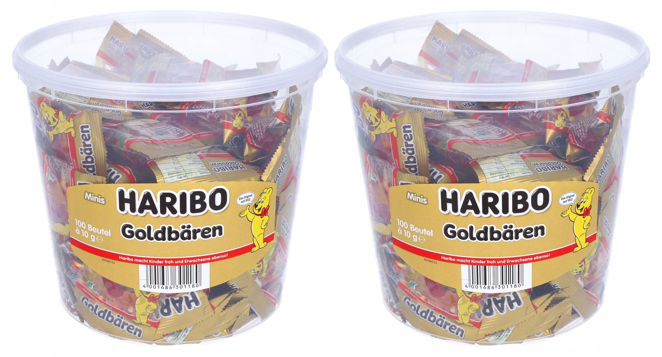 2 x Haribo Żelki Mini Złote Misie Owocowe 100szt x 10g 1kg 1000g w wiaderku