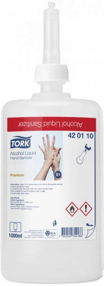 Levně Tork Alcohol tekutý dezinfekční prostředek, 1L