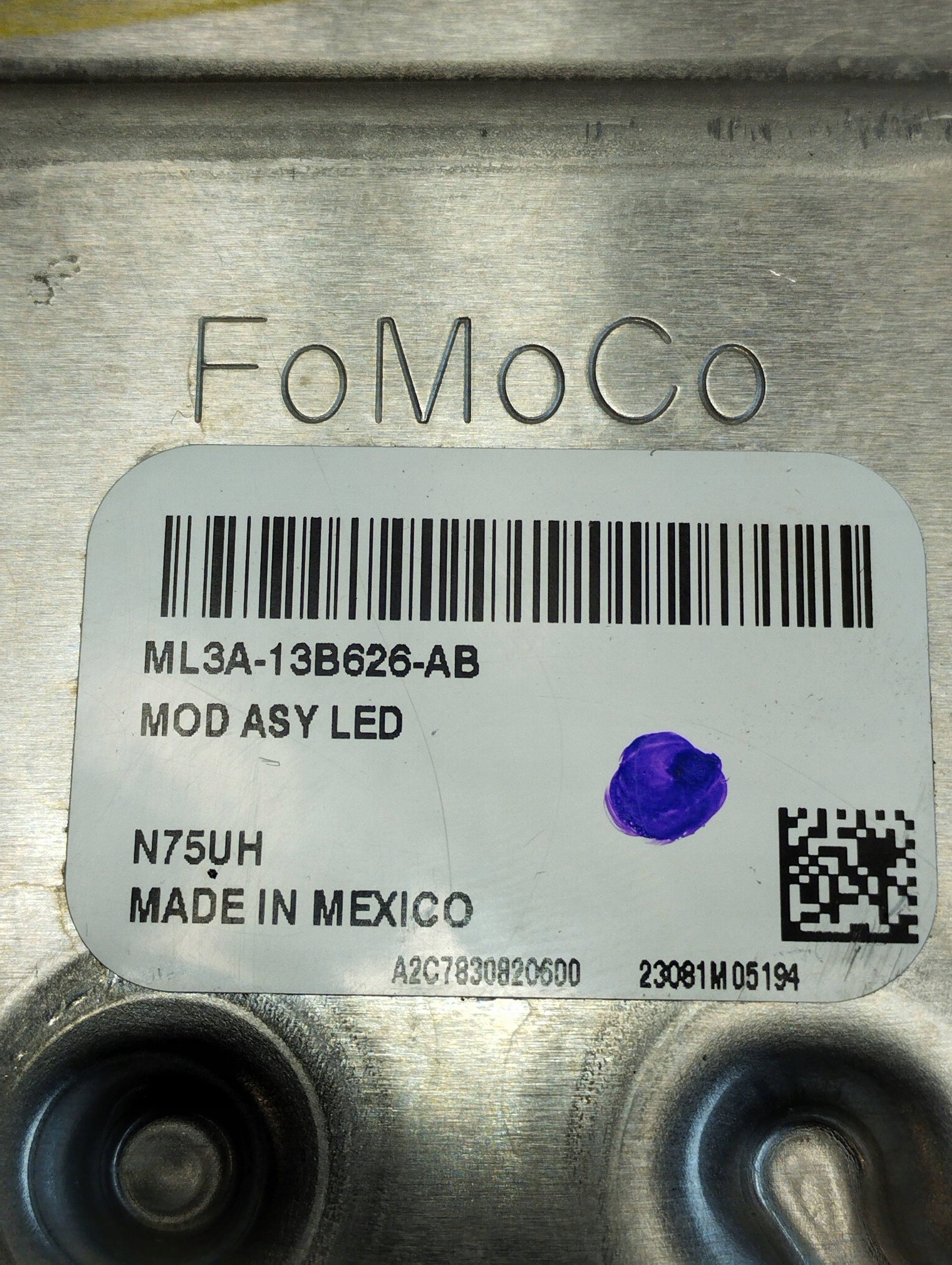Volkswagen Amarok II control unit module lights ML3A13B626AB