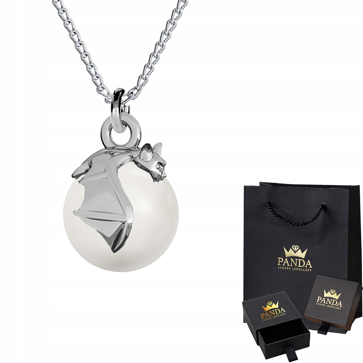 

Naszyjnik Nietoperz Perła Swarovski Srebro 925