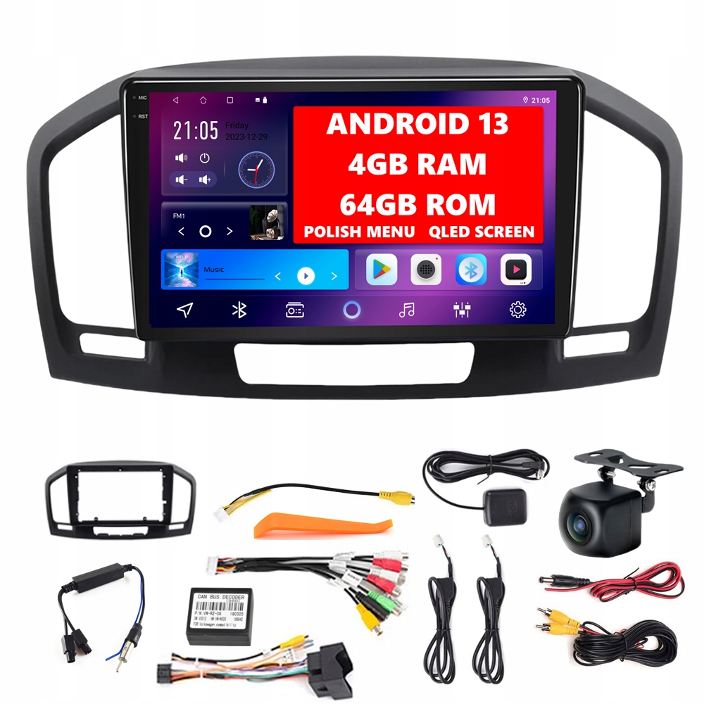 Autorádio S Androidom 13 Opel Insignia 2008-2013 Android Auto Carplay Wifi 4GB/64GB