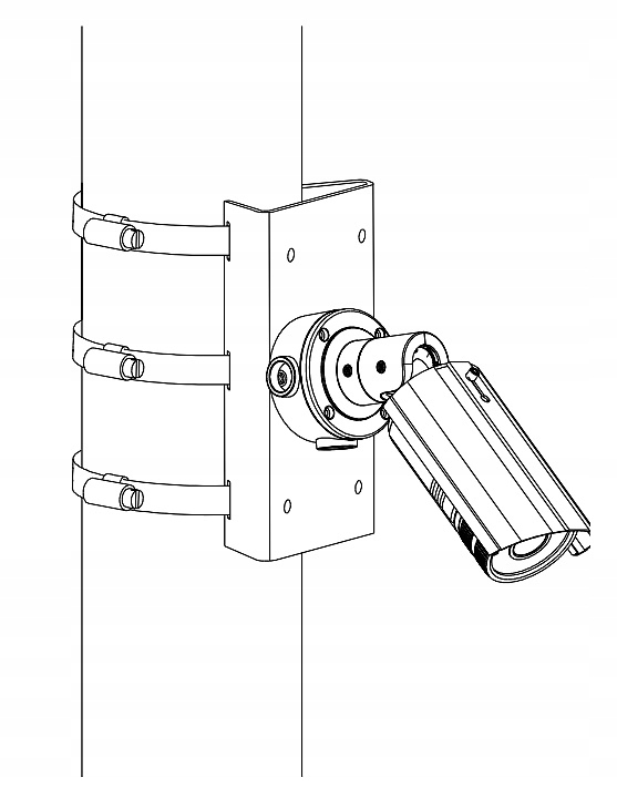 UCHWYT SŁUPOWY DO KAMER DS-1275ZJ Hikvision SŁUP Model DS-1275ZJ-SUS