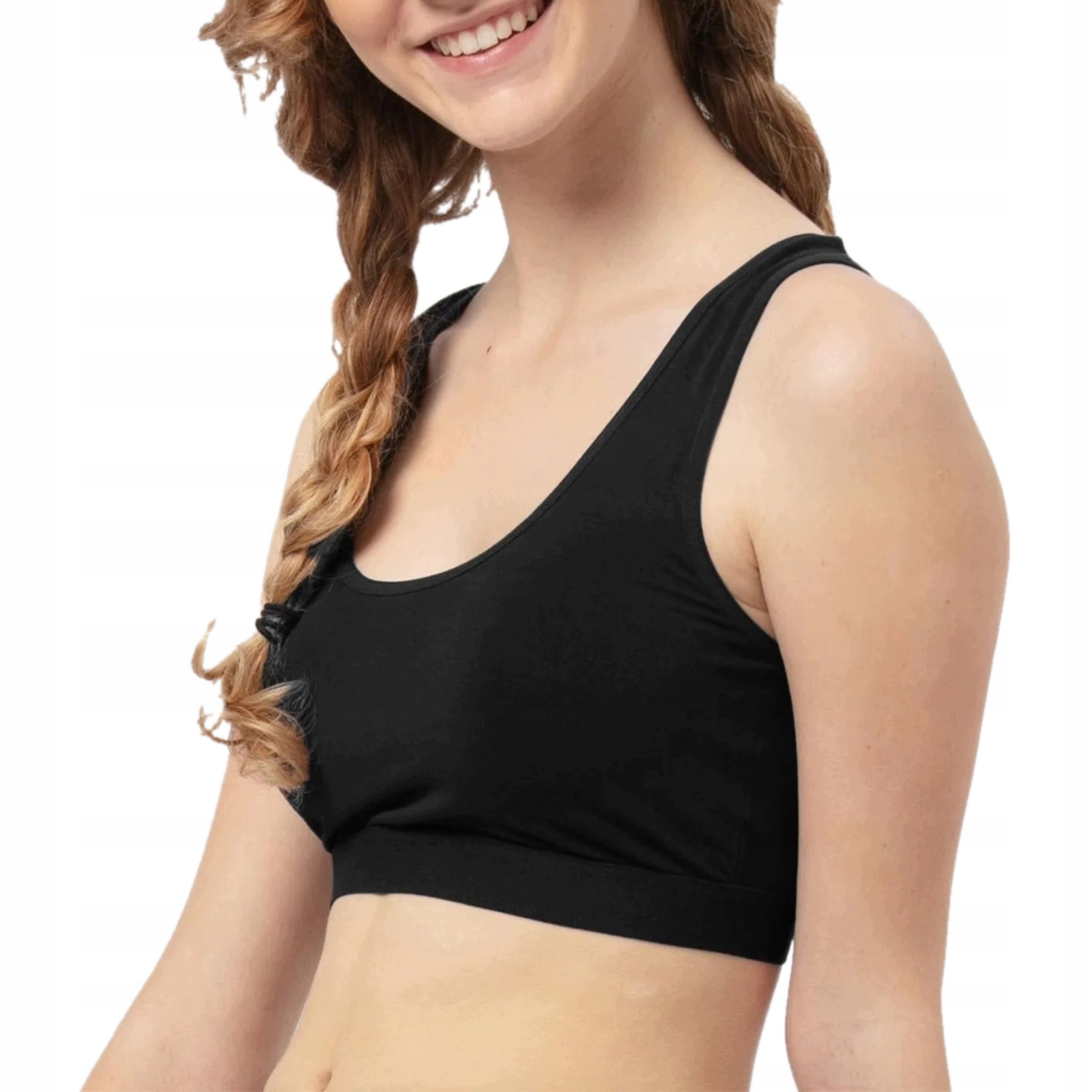 Biustonosz damski sportowy top bambusowy czarny L