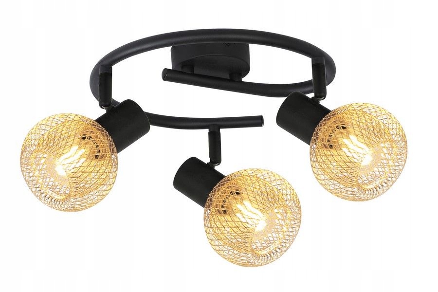 Ozdobná lampa ve tvaru zlatých drátěných stínítek Loretto spirála E14