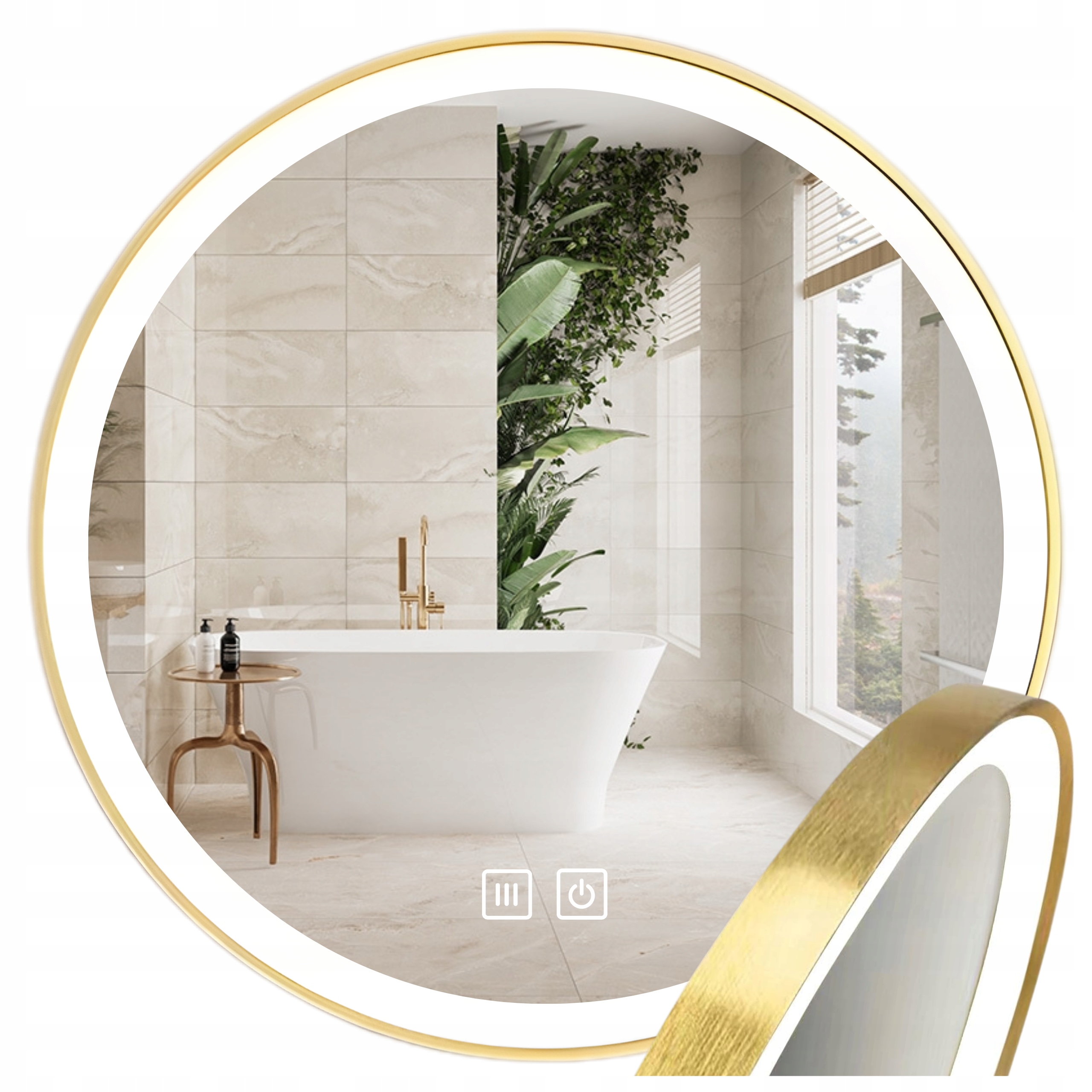 Zrcadlo 80 CM, Kulaté, Podsvícené, Dotykové, Bez Páry, 3 Barvy