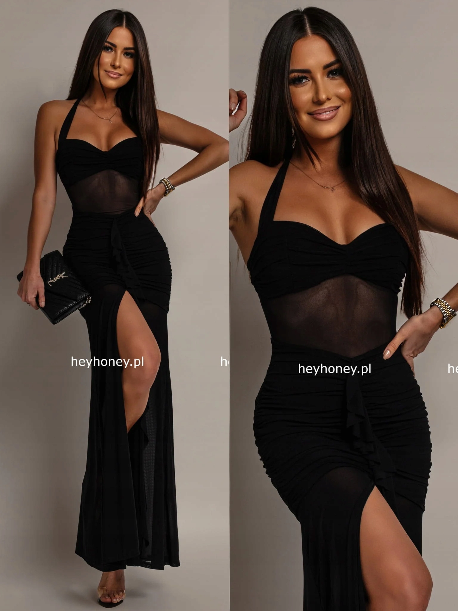 Šaty Maxi s volánkem černá Love Story L